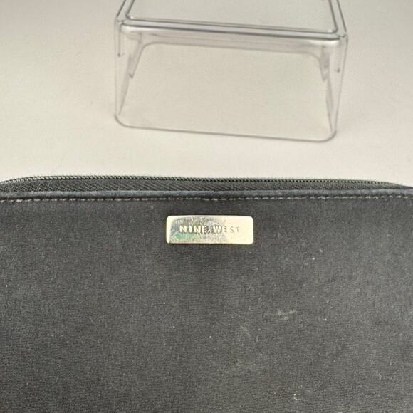 Vintage Nine West Fabric Two Zip Compact 23+ Pocket Wallet Check Book Pocket - Picture 4 of 10